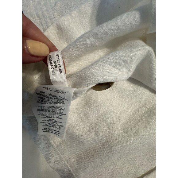 Madewell Women 100% Linen Dorset Blazer Boho Chic Coastal Shacket Medium White - Picture 14 of 14